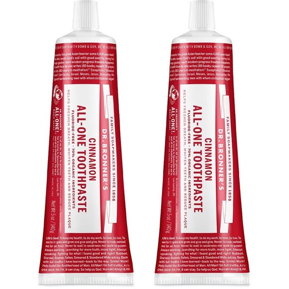 Qty (2) Dr. Bronner's Cinnamon All-One Fluoride-Free Toothpaste - Picture 2 of 2